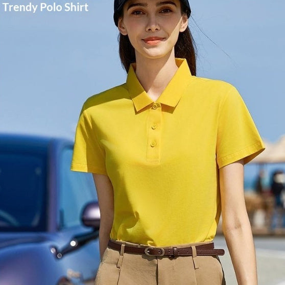 Short-sleeve Ice-feel Workwear With A Lapel Collar