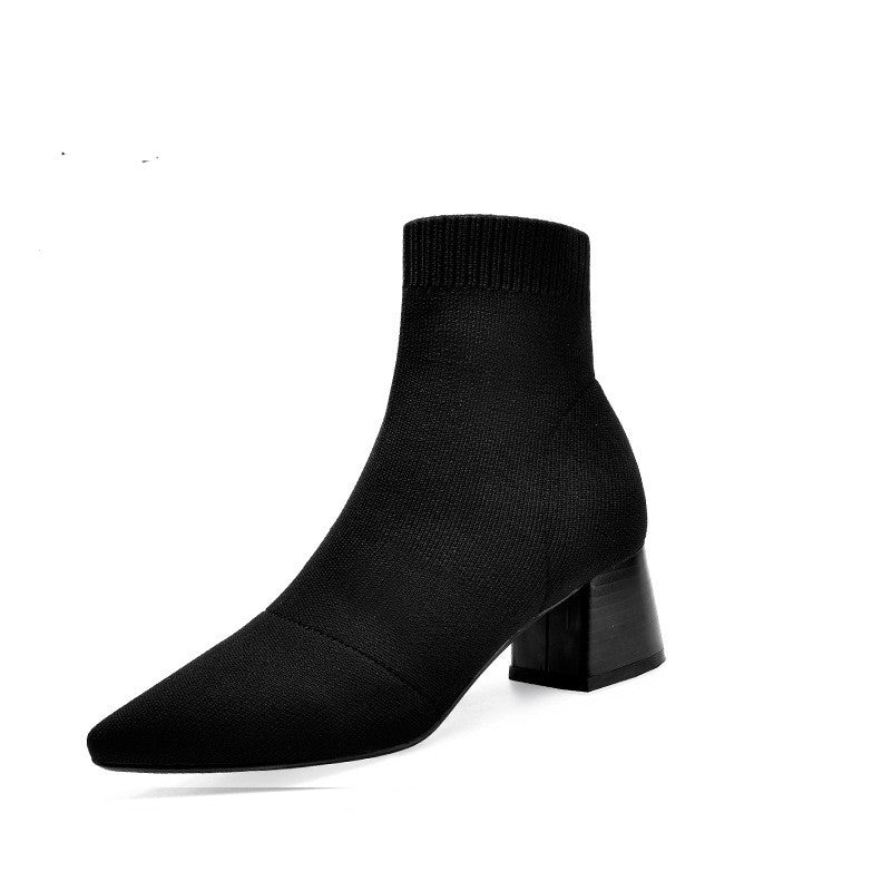 Winter Socks Boots High Heel Women's Shoes