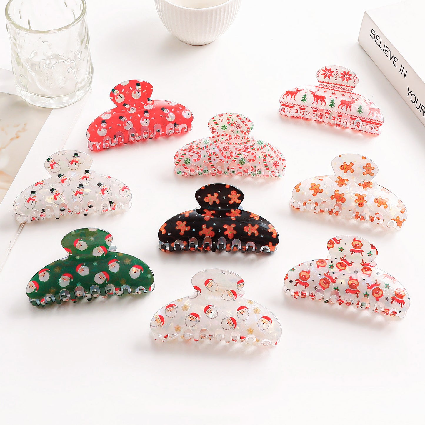 Christmas Themed Atmospheric Colorful Shark Hair Clip