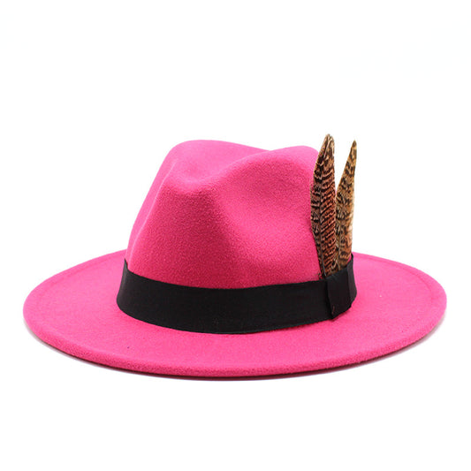 British Style Versatile Flat Border Jazz Hat Woolen