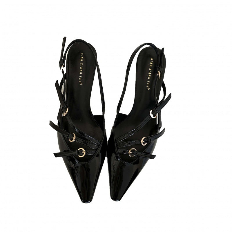 Ankle-strap Stilettos Square Toe High Heel Sandals
