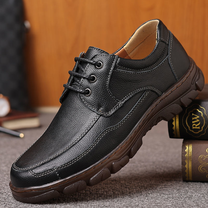 Mens Leather Shoes With A Tendon-sole