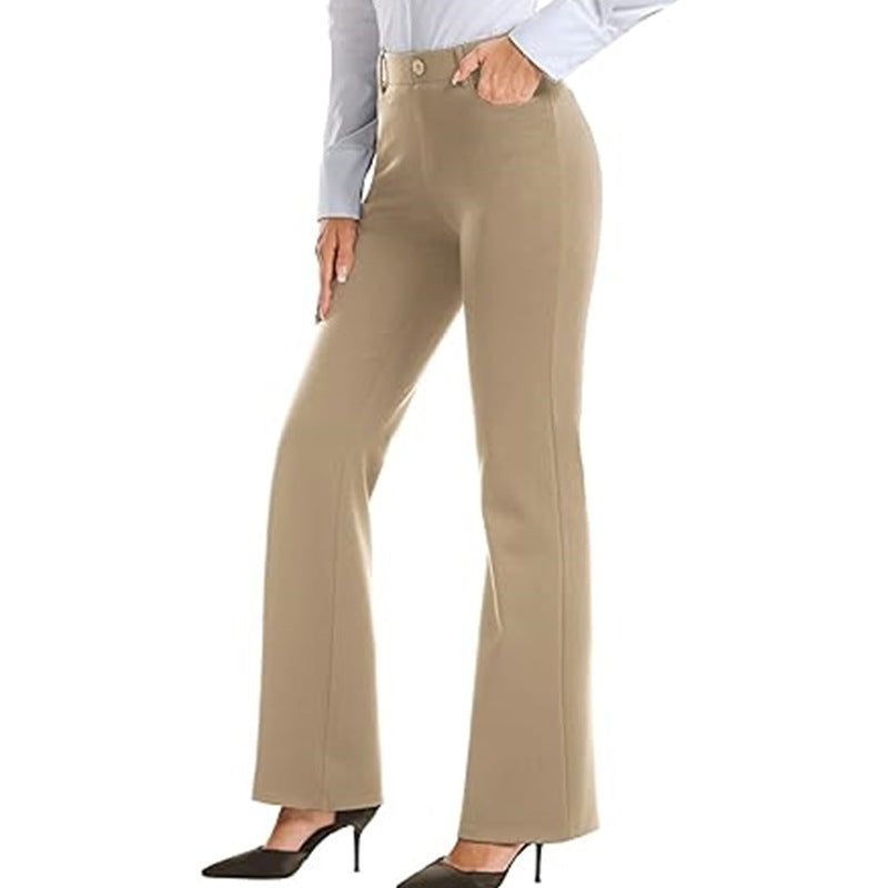 Ladies Belt Pocket Slip-on Regular Casual Pants