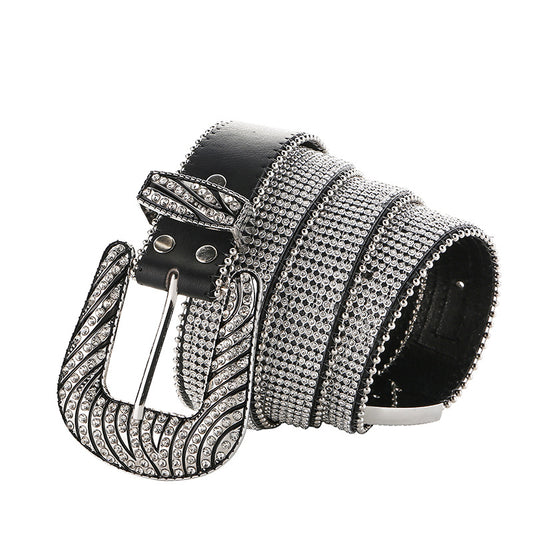 Women's Diamond Belt Zebra Pattern