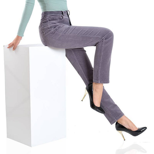Stretch Loose Straight Leg Pants Corduroy Corduroy Women's Trousers