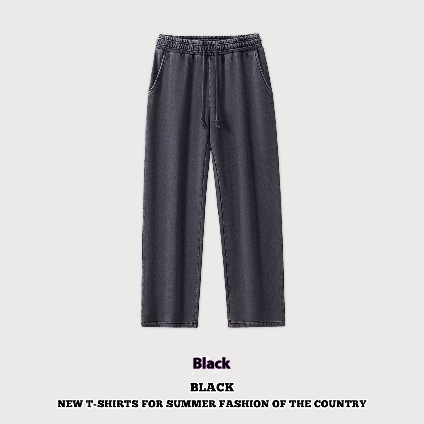 Washed Old Mop Pants Pure Cotton Men