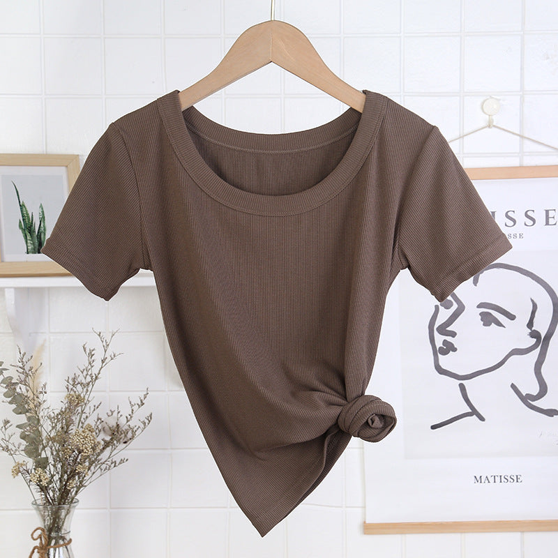 Rayon Hvid T-shirt Korte ærmer til Kvinder