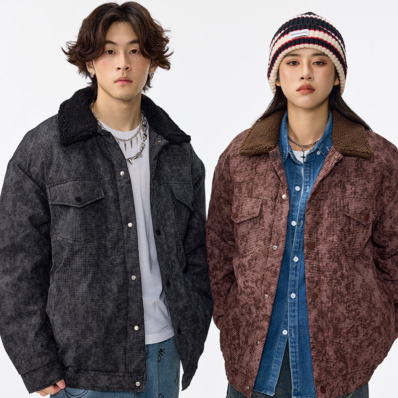 Non-hooded Multi-pocket Cotton-padded Casual Retro Baggy Coat