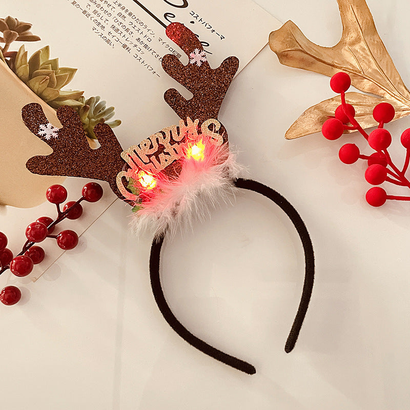 Christmas Antlers Hairband Decoration Plush