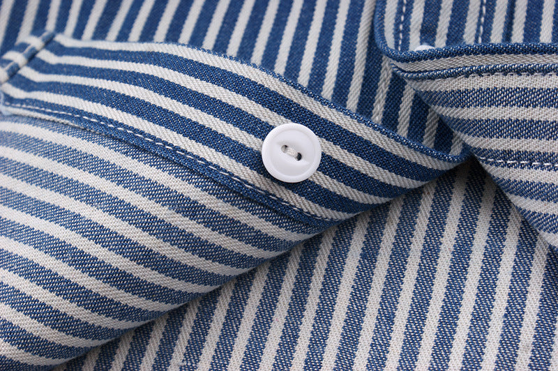 Men's Vertical Striped Shirt American Retro
