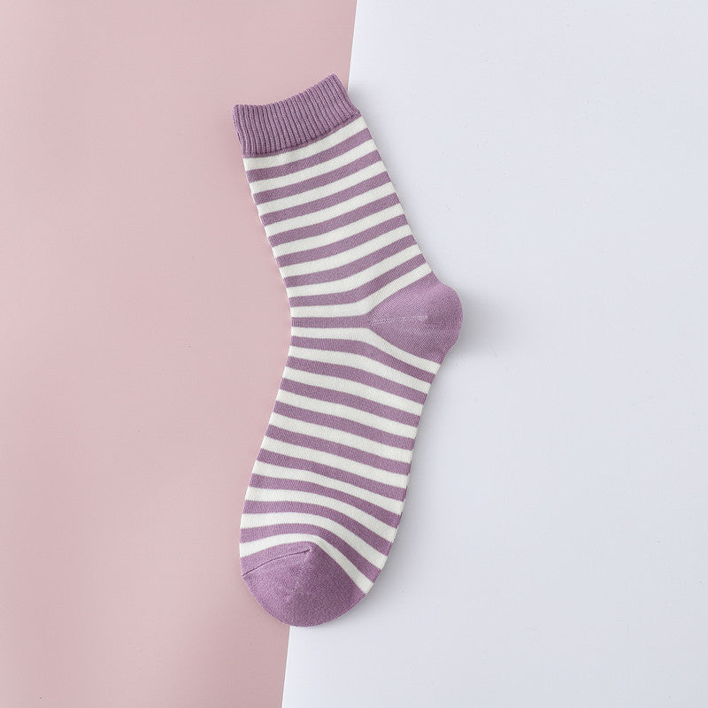 Women's Mid-calf Retro Houndstooth Long Socks