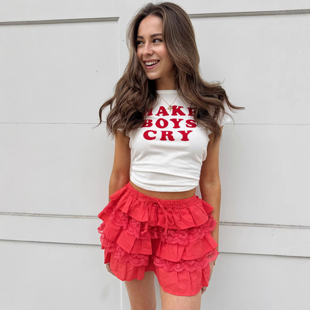 Low Waist Lace Multi-layer Tiered Dress Sexy