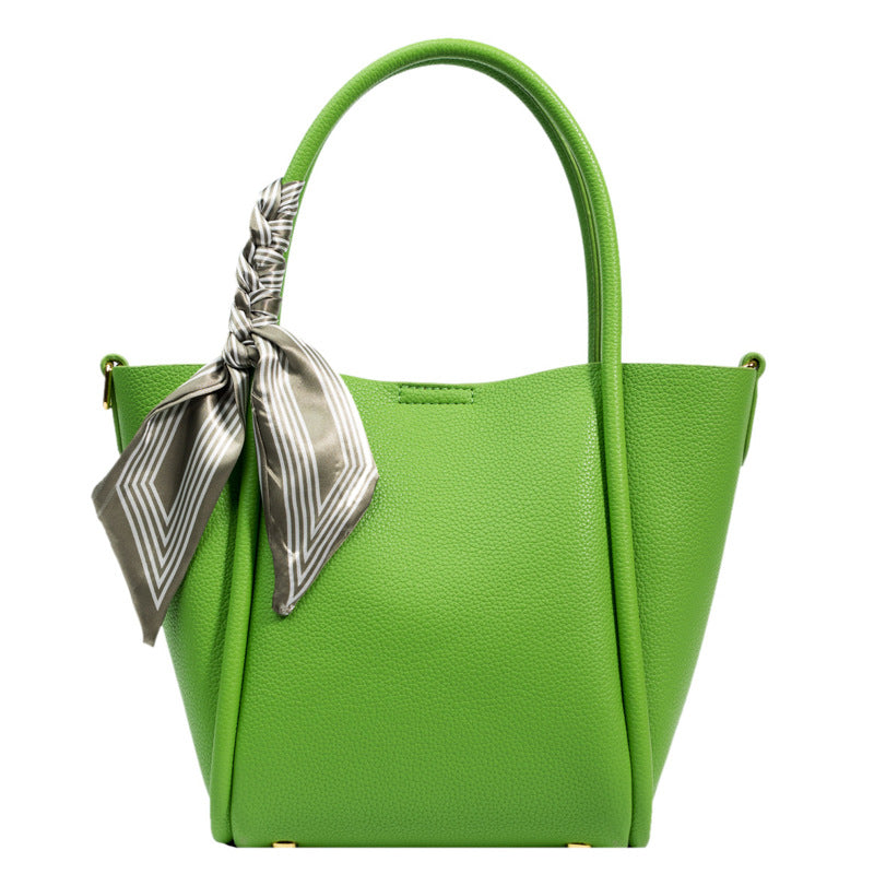 Korean Version Scarf Diagonal Handbag Litchi Grain
