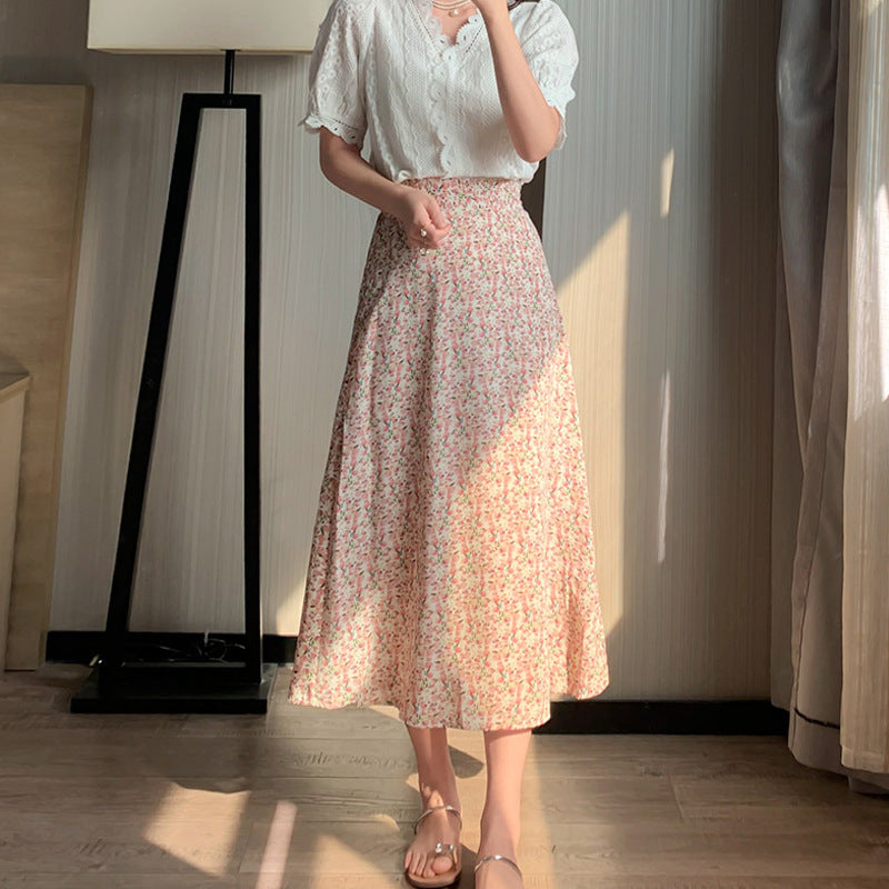 Women's Loose And Slim White Lace V-neck Shirt