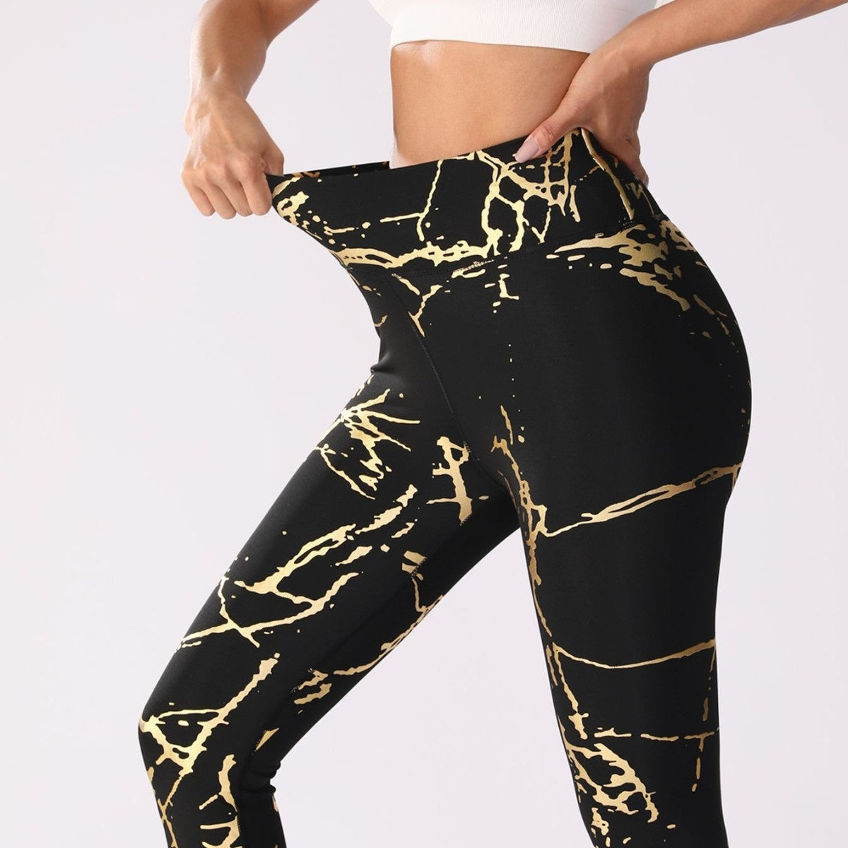 Bronzing Yoga Pants Women's High Waist Hip Lift Sun Protection