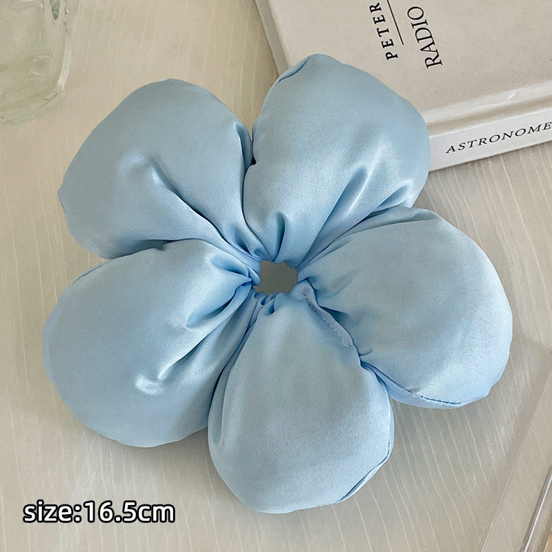 Sponge Flower Pillow Satin Large Intestine Headband
