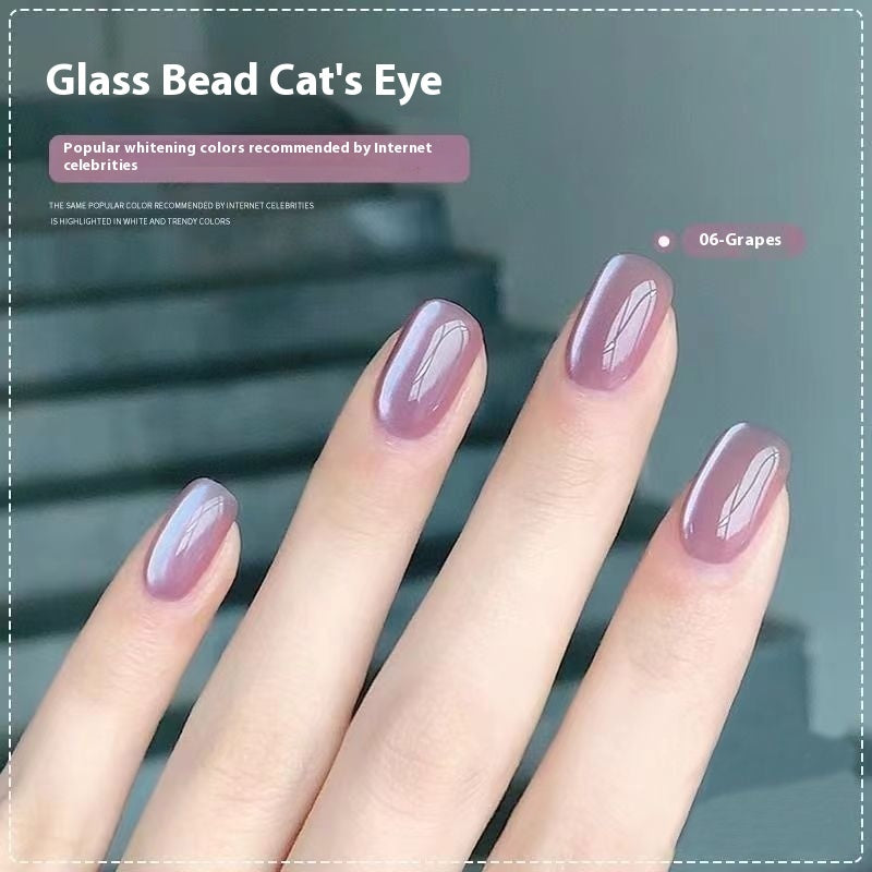 New Micro Glass Bead Crystal Cat's Eye Gel Nail Polish
