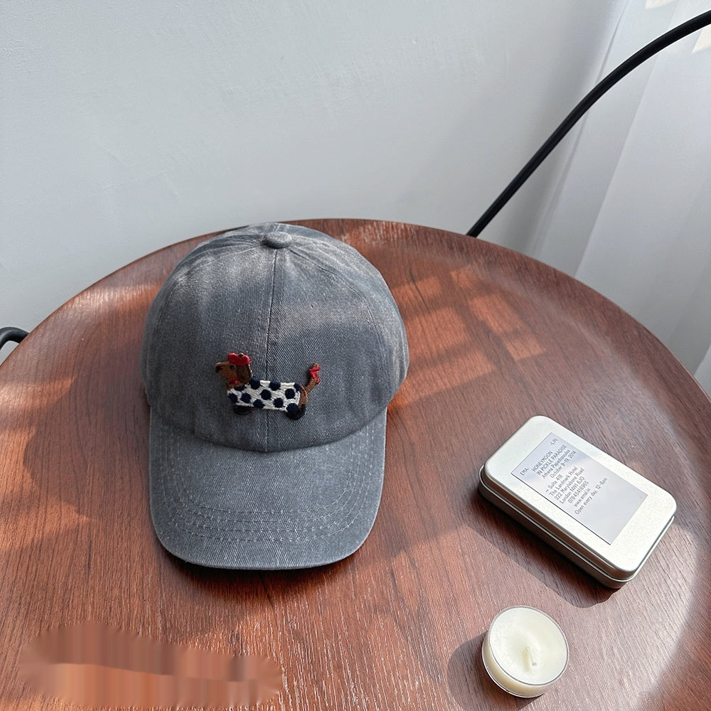 Washed Distressed Baseball Cap For Women