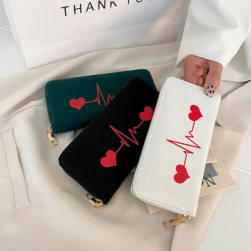 Two Foldable Canvas Student Cute Simple Wallet