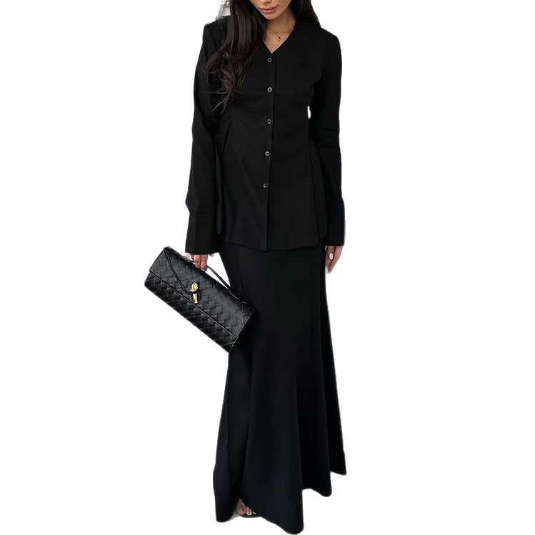Fall Women's Clothing Suit V-neck Slim Fit Waist