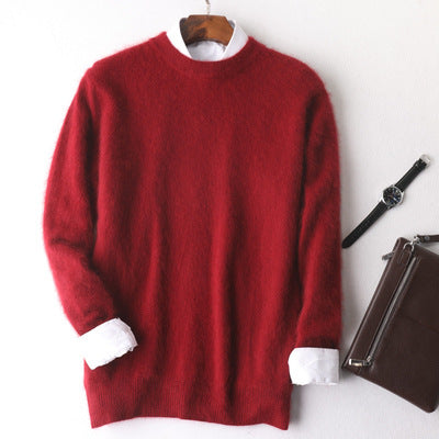 Autumn And Winter New Cashmere Men's Round Neck Loose Thick Mink Sweater