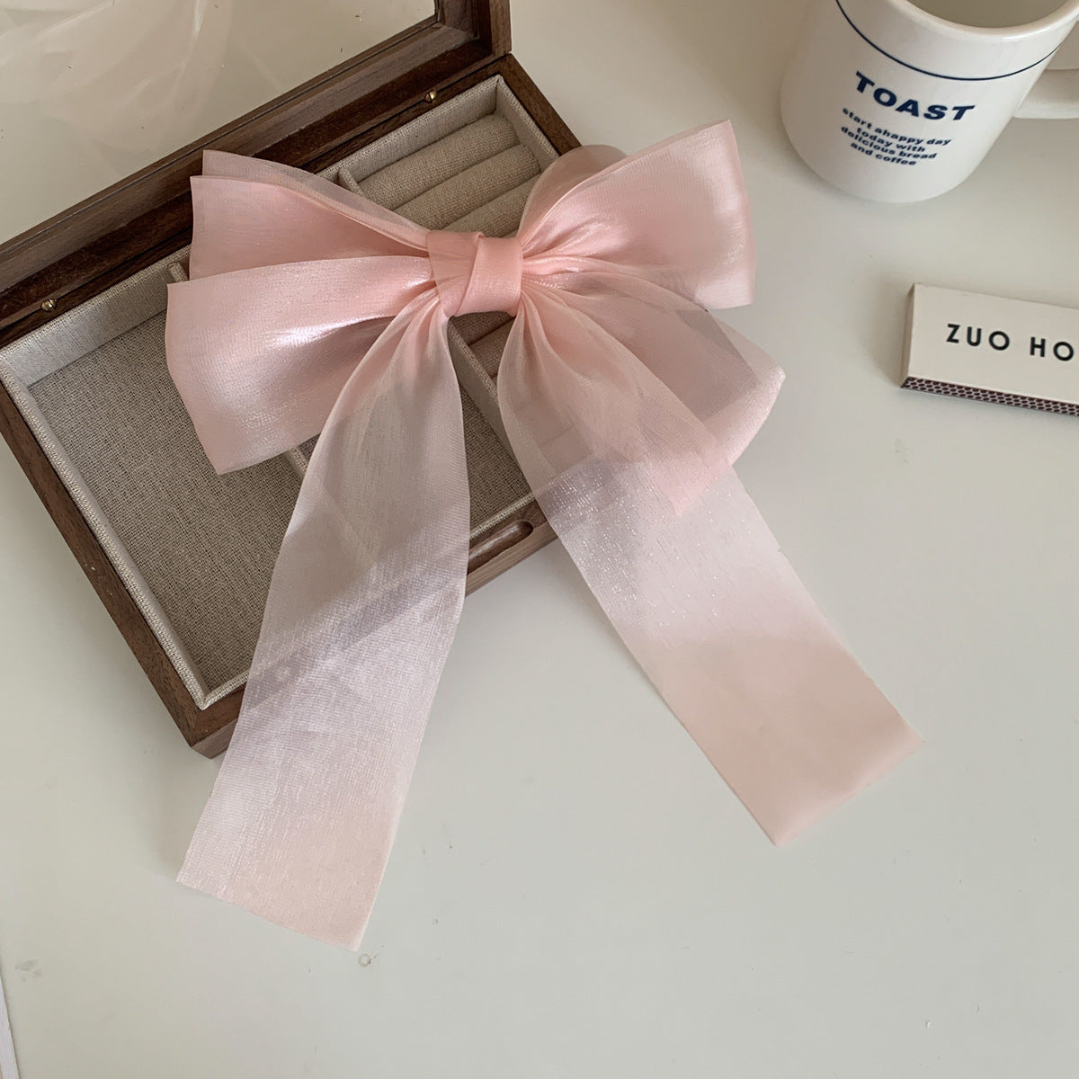 Fairy Beautiful Women's Mesh Ribbon Back Head Spring Clip