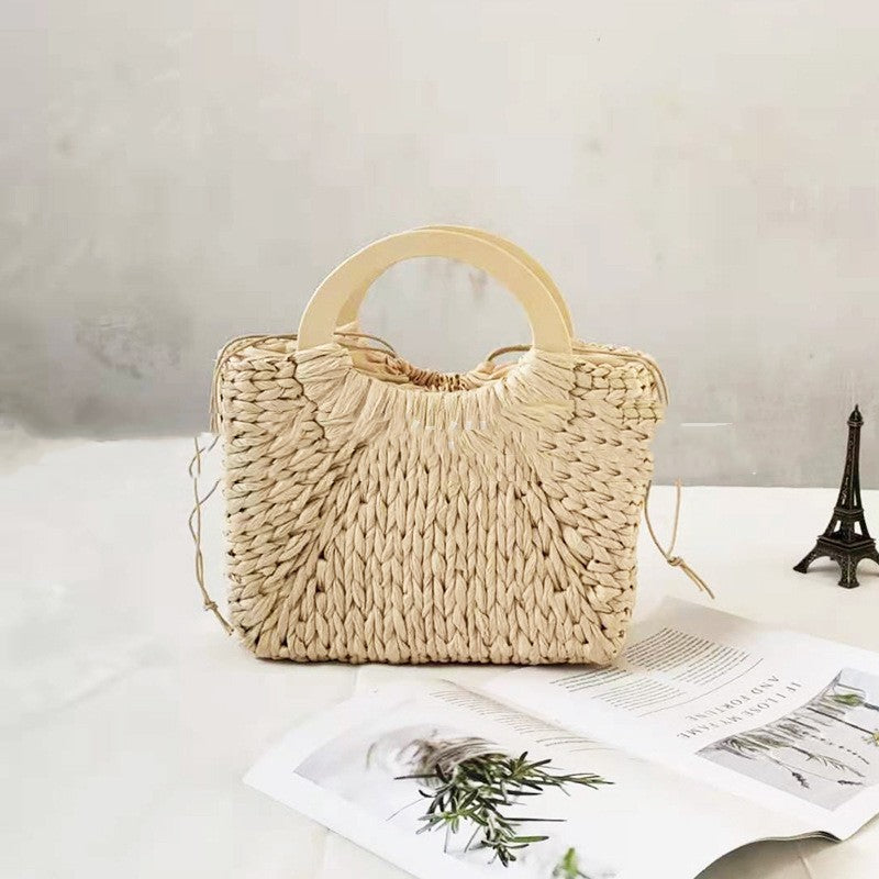 Pastoral Style Woven Retro Portable Straw Bag