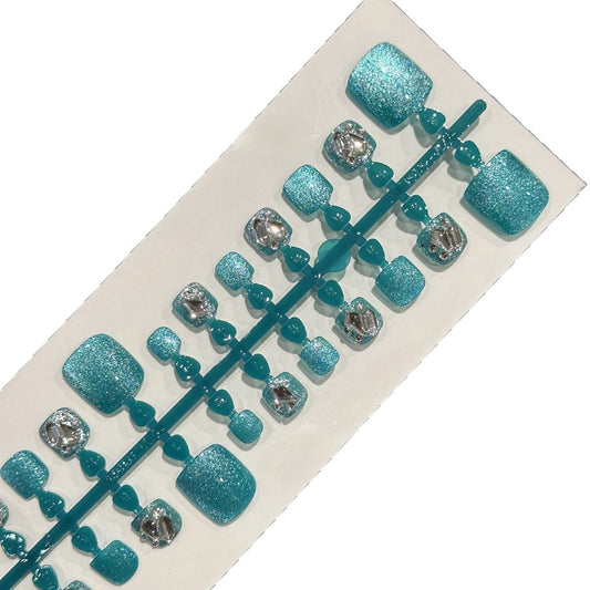 Toenail Wear Armor Blue With Diamond Finished Product