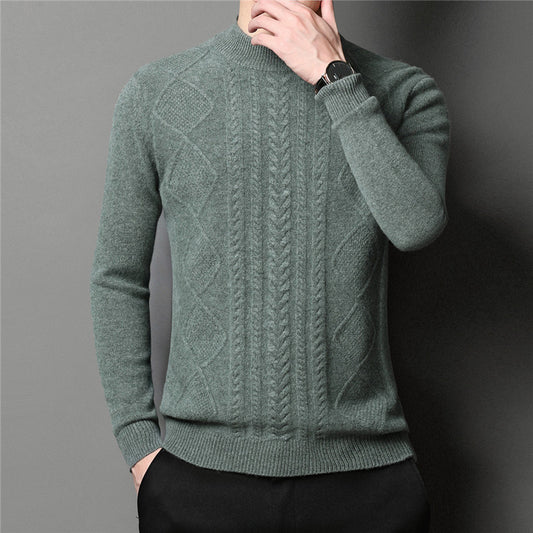 Thick Solid Color Business Casual Men's Sweater