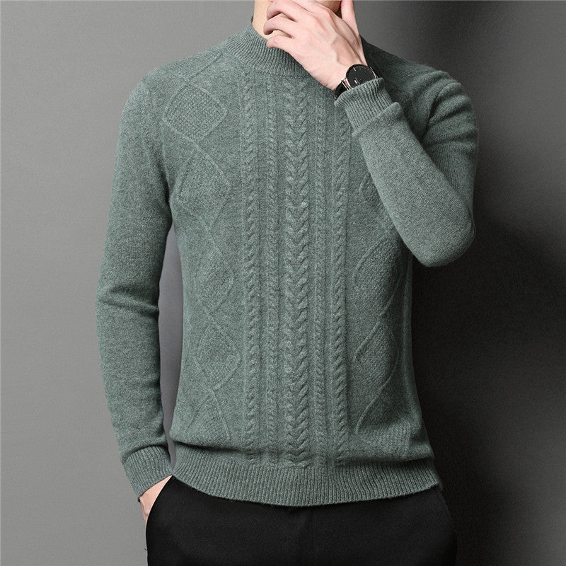 Thick Solid Color Business Casual Men's Sweater
