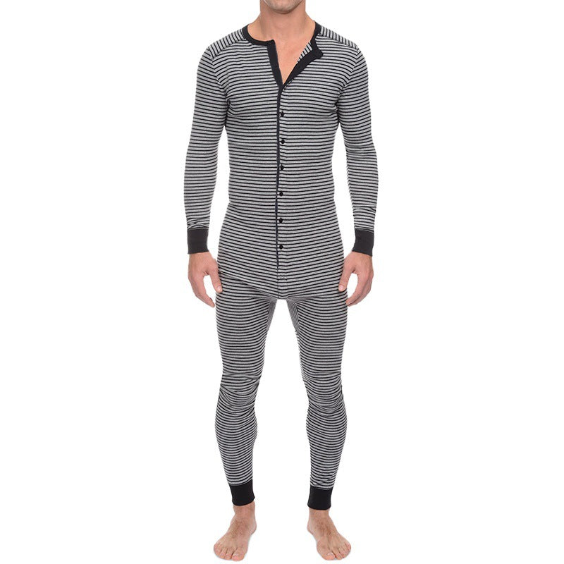 Striped Jumpsuit Skinny Long Sleeve Loungewear