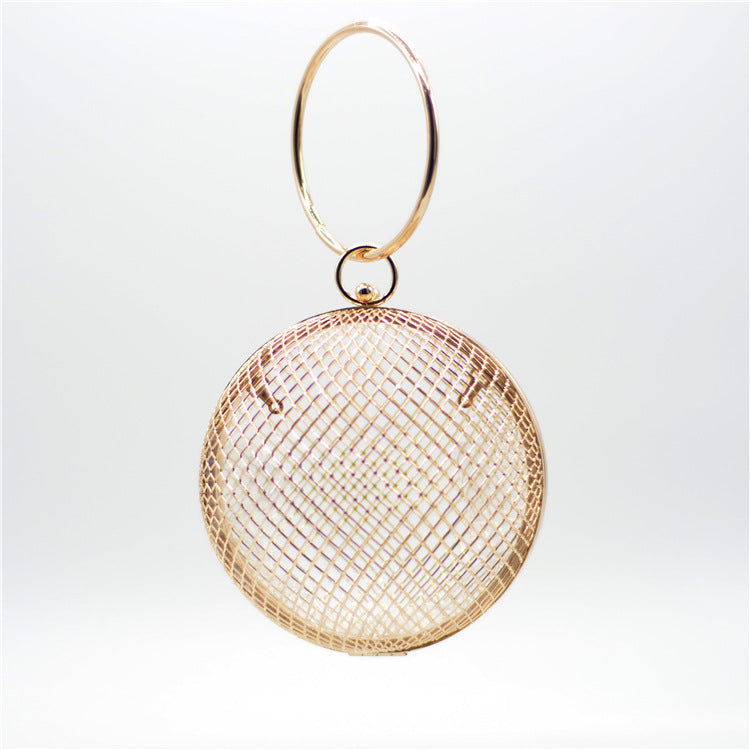 Women's Metal Hollow Spherical Dinner Bag