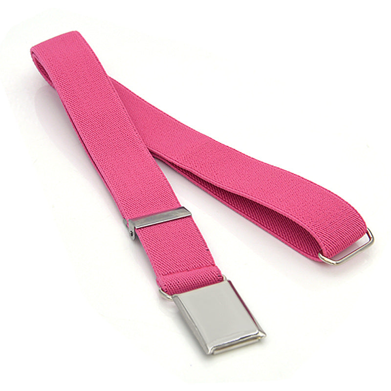 Boys And Girls Elastic Band Monochrome Pants Belt