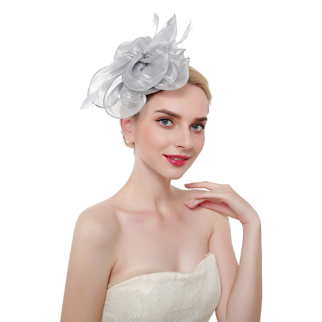 Organza Top Hat Headwear Performance Feather Hair Band