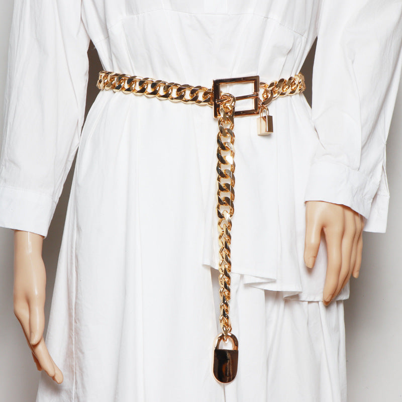 Thick Chain Belt Ladies Western Accessories Ins Fashionable