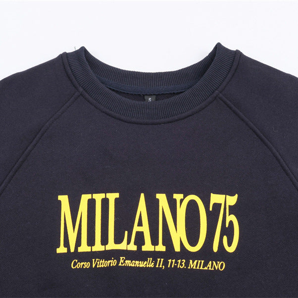 Sweatshirt til kvinder med rund hals og print