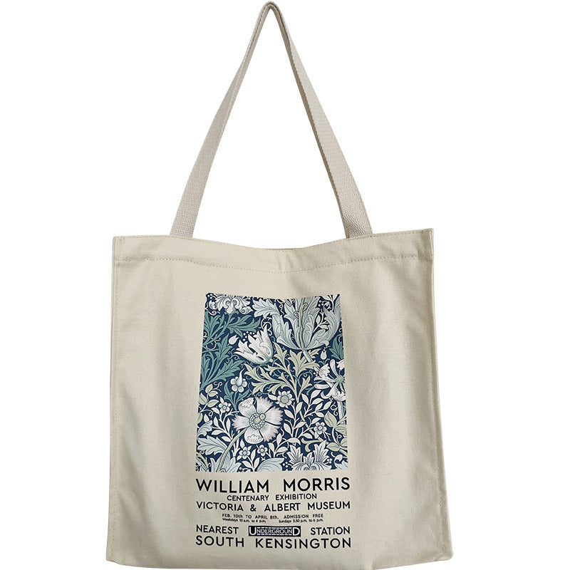 Spring Flowers Blooming English Large Capacity One Shoulder Canvas Bag