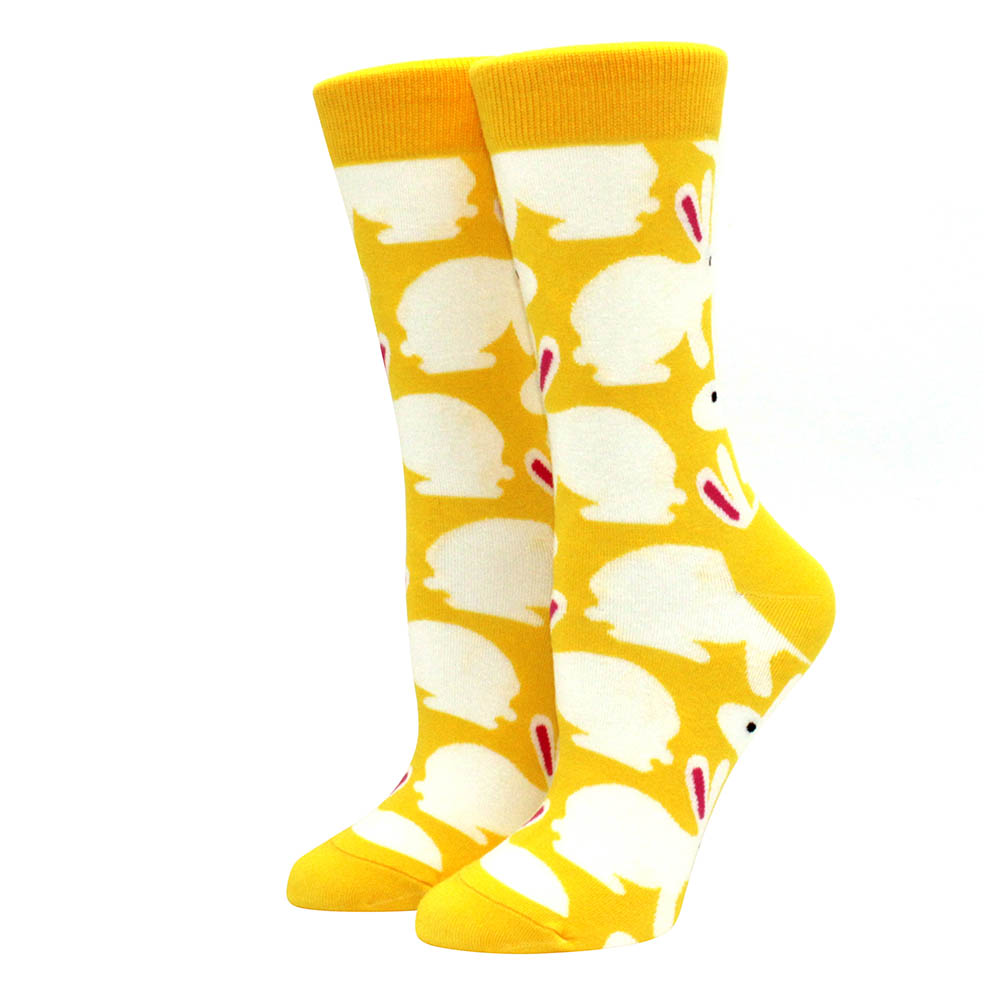 Colorful Women's Cotton Round Socks Funny Banana