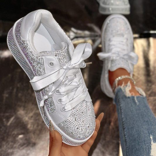 European Goods Plus Size Starry Rhinestone Casual Women's Shoes