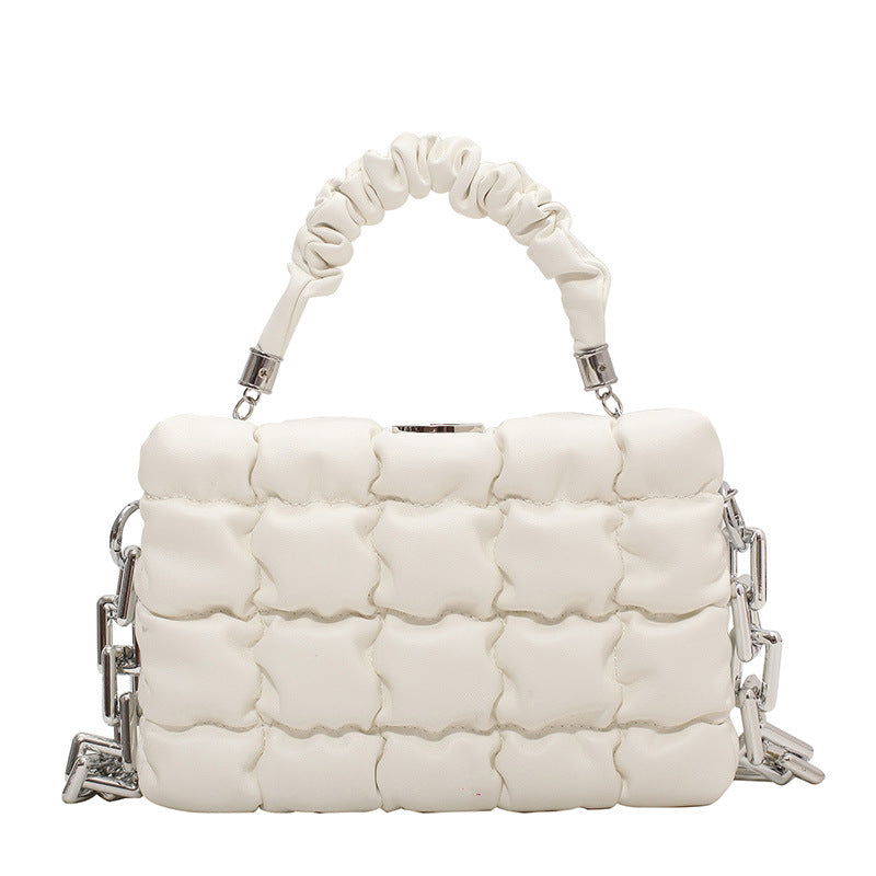Checkered Fashion Chain Metal Shoulder Bag