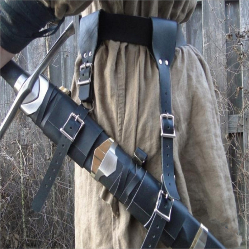 European Medieval Renaissance Warrior PU Leather Sword Set Drama Interpretation
