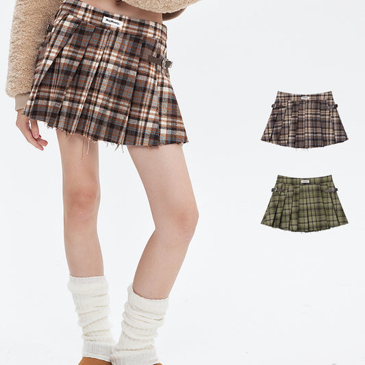 American Pleated Skirt Hot Girl Autumn And Winter Plaid Skirt