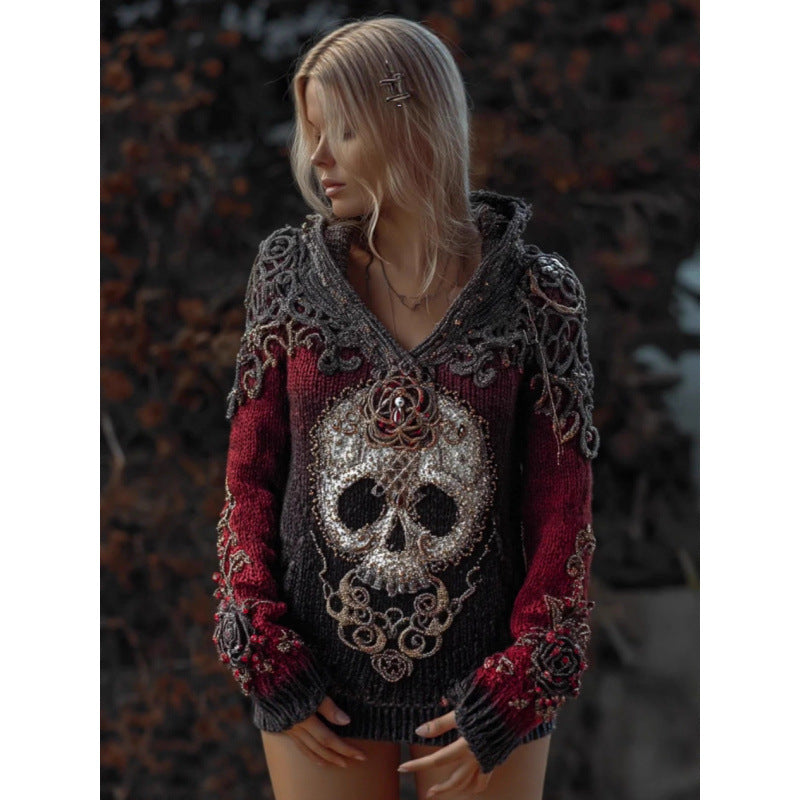Halloween Hat Long Sleeve Sweater Autumn And Winter Women's Clothing