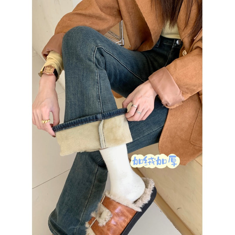 Retro skinny jeans til kvinder med lav talje og stretch