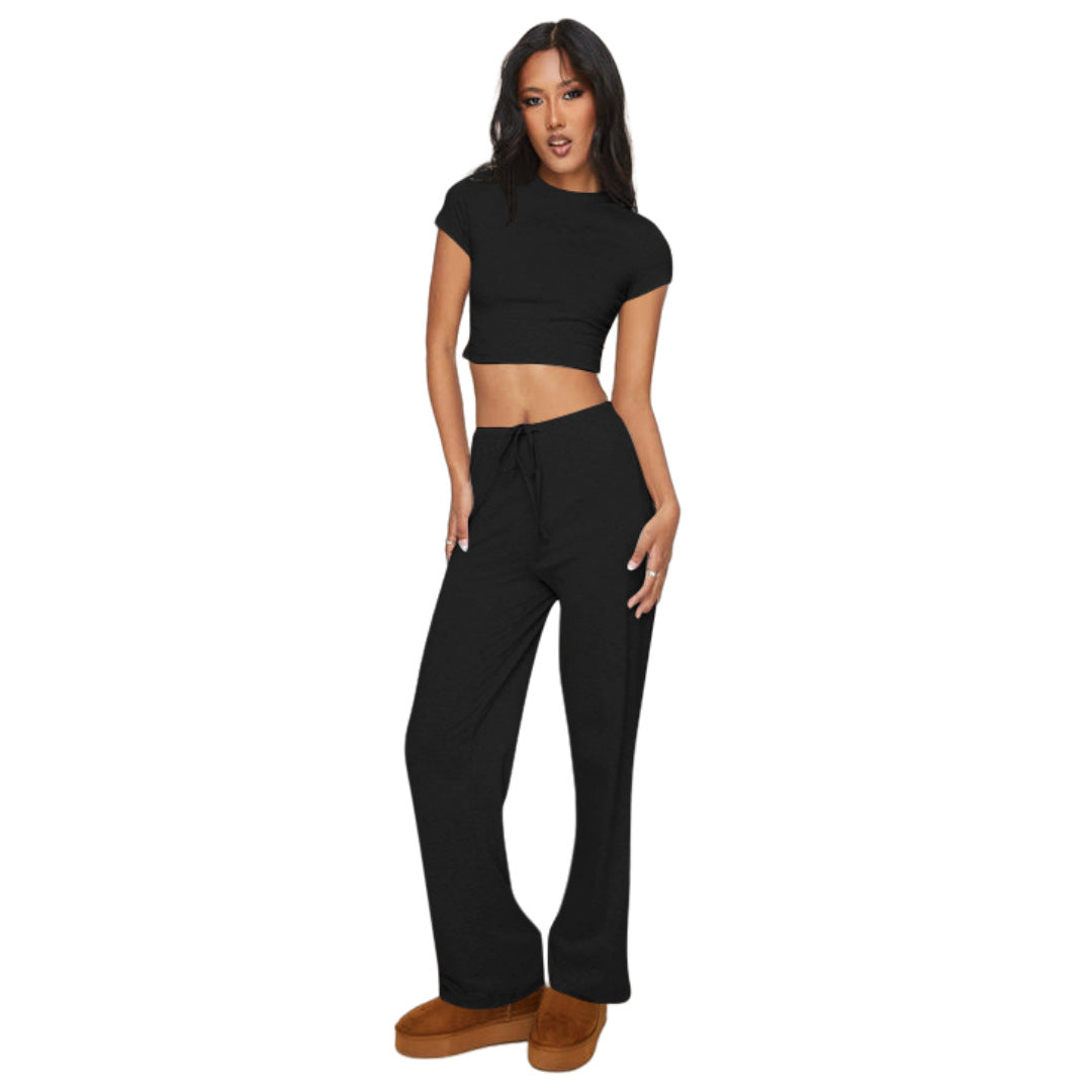 Stylish Casual Two-piece Set In Brushed Milk Silk