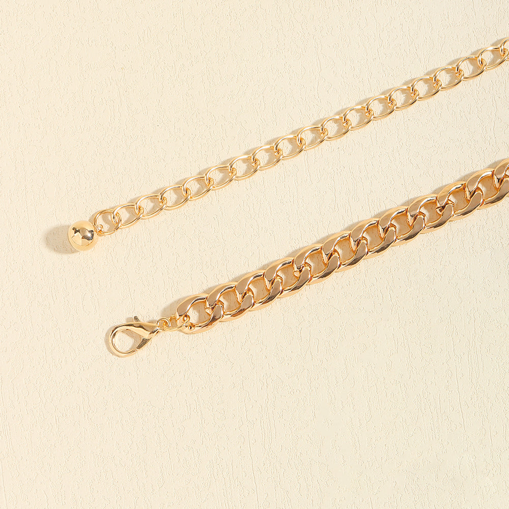 Metal Cutout Waist Chain Gold Love Letter Love Pendant Fashion Dress Chain Accessories