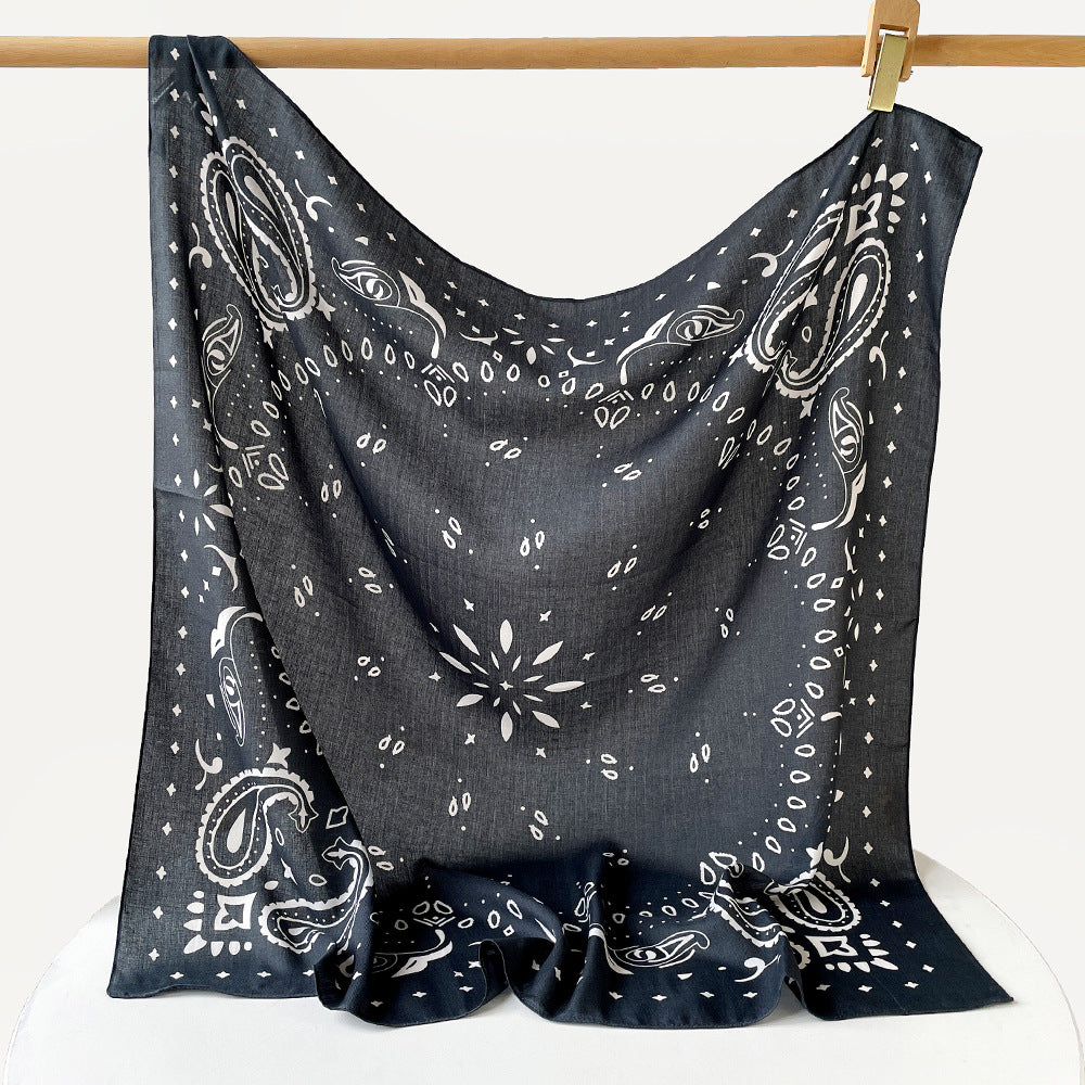 Cashew Flower Silk Scarf Square Handkerchief High-End Paisley Large Scarf
