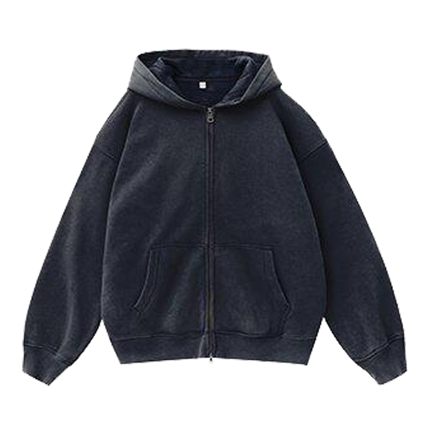 Fleece-lined Distressed Hooded Cardigan Sweater Women's Top
