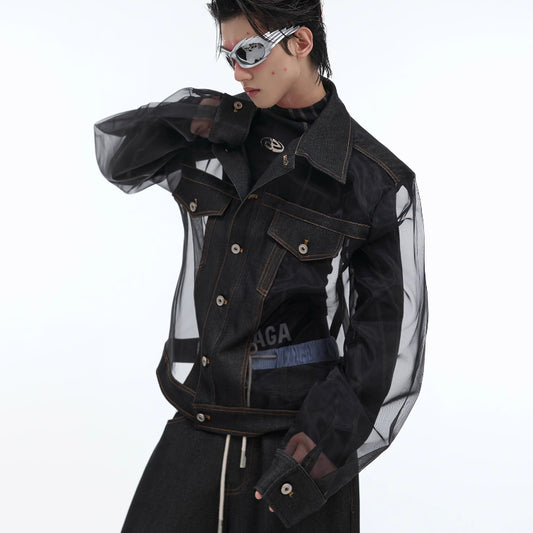 Niche Mesh Hollow See-through Design Jacket