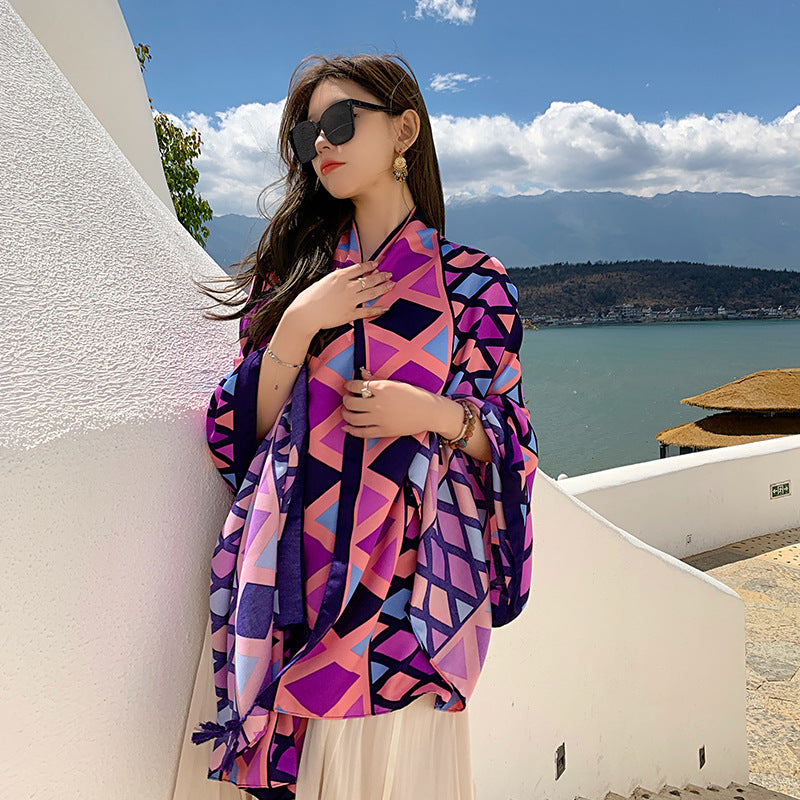 Sanya Seaside Holiday Shawl Scarf Scarf Women's Summer Travel
